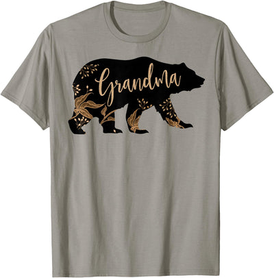 Floral Grandma Bear Grandma Mother's Day Women Gift T-Shirt