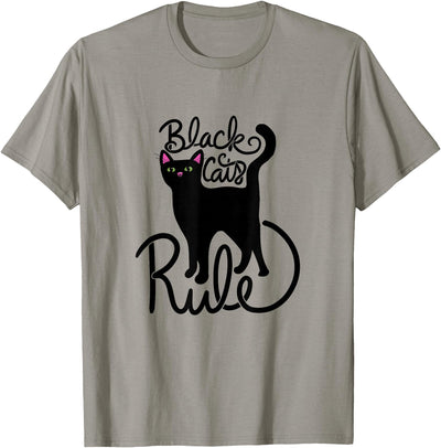 Cat Snugg Black Cats Rule Fun Black Cat Mom T-Shirt