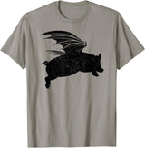 Flying Pig Shirt Pigs Will Fly Gift Idea Flying Pig T-Shirt Pigs Will Fly Gift T-Shirt - Slate Grey