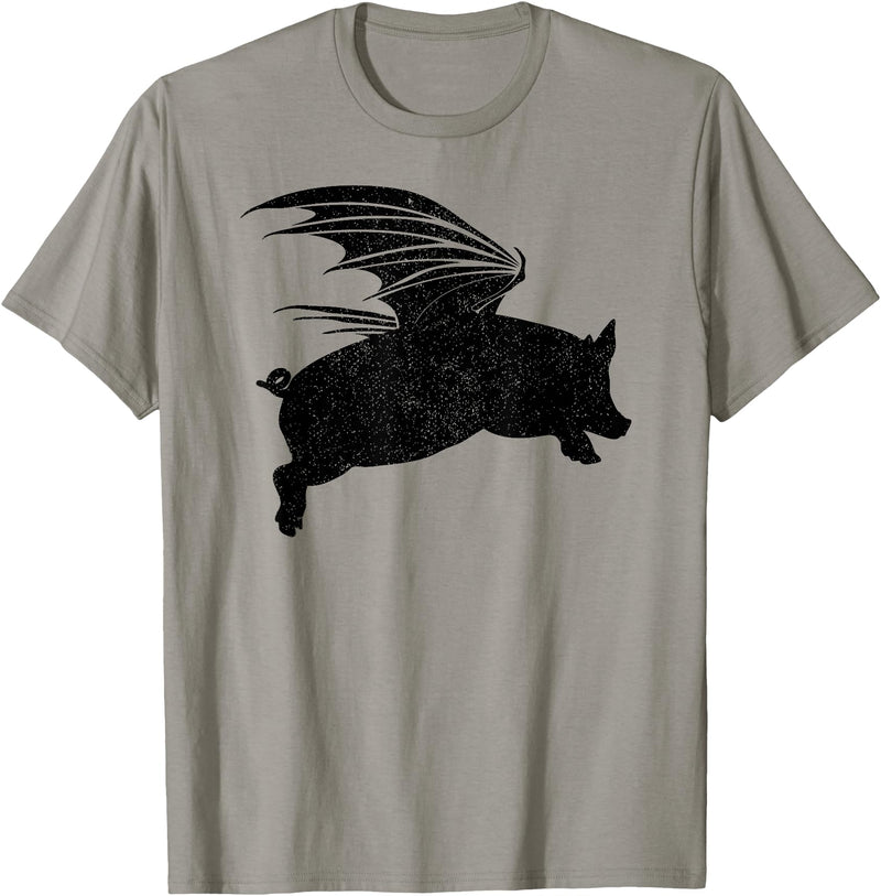 Flying Pig Shirt Pigs Will Fly Gift Idea Flying Pig T-Shirt Pigs Will Fly Gift T-Shirt - Slate Grey