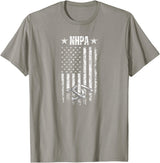 National Horseshoe Pitchers Association NHPA Distressed Flag T-Shirt - Slate Grey
