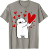 Polar Bear Dabbing Dabbing Polar Bear Heart T-Shirt - Slate Grey