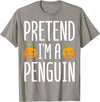 Penguin Halloween Gifts Co. Pretend I’m A Penguin Pumpkin Halloween Costume T-Shirt - Slate Grey