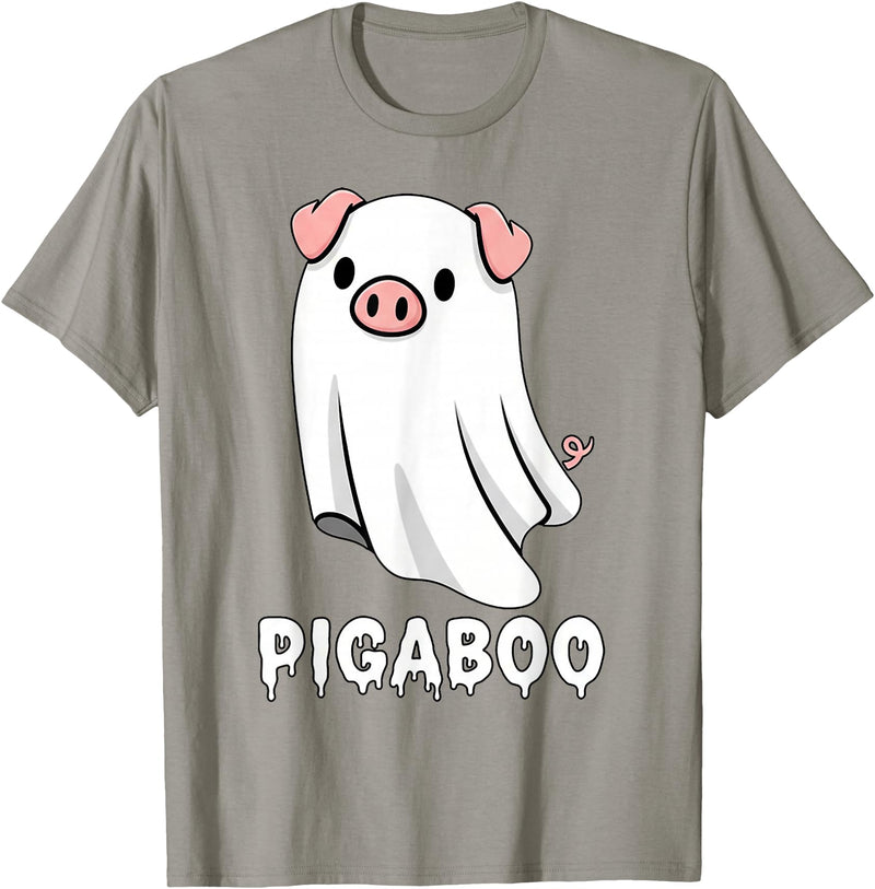 Pig Ghost Boo Halloween Humor By TEERA Funny Pig Ghost Spooky Season T-Shirt - Slate Grey