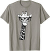 Giraffe with Glasses Zoo Animal Giraffe with Glasses for Zoo Animal Lovers T-Shirt - Slate Grey