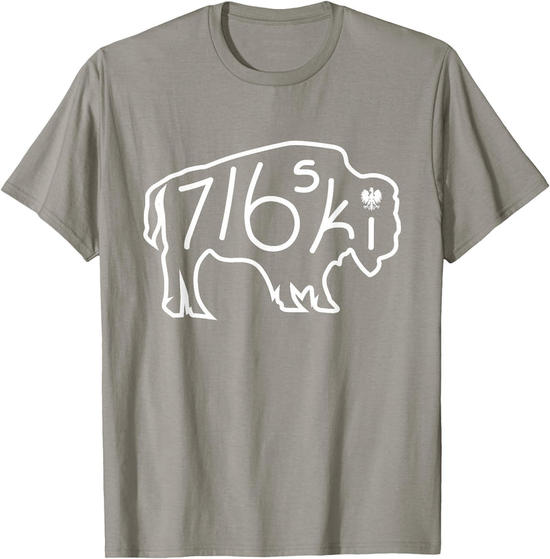 Buffalo Polish 716 716ski Dyngus Day Buffalo NY Polish T-Shirt - Slate Grey