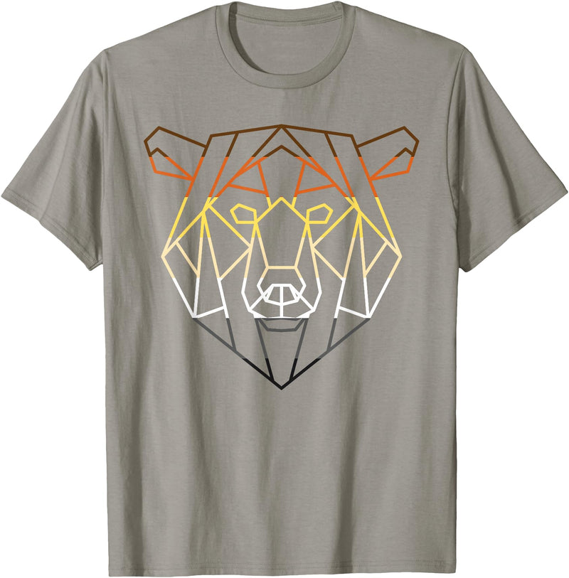 LGBT Pride Bear Flagge - Gay Bear Geschenk LGBTQ Bear Gay Pride Month - Geometric Bear T-Shirt - Slate Grey