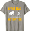 Cycling Needs Motivation - Bear Chasing Cyclist - Funny T-Shirt - Slate Grey