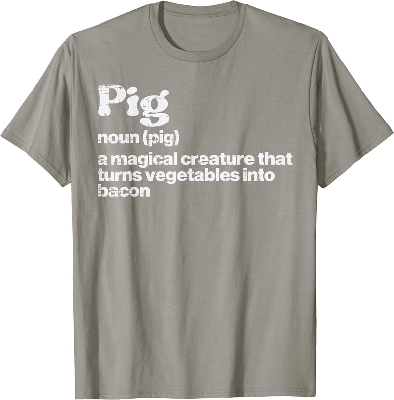 BBQ Barbecue Shirts Men Women Grilling Gifts Pig Definition Bacon Funny Bbq Barbecue Grill Men Women Kids T-Shirt - Slate Grey