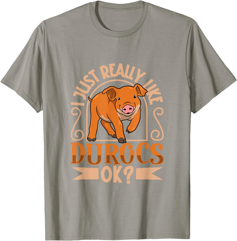 Creative Duroc Pig Designs I Love My Duroc Pig T-Shirt - Slate Grey