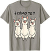 GoshWow Como Te Llamas Shirt Funny Llama Spanish Teacher Joke T-Shirt - Slate Grey