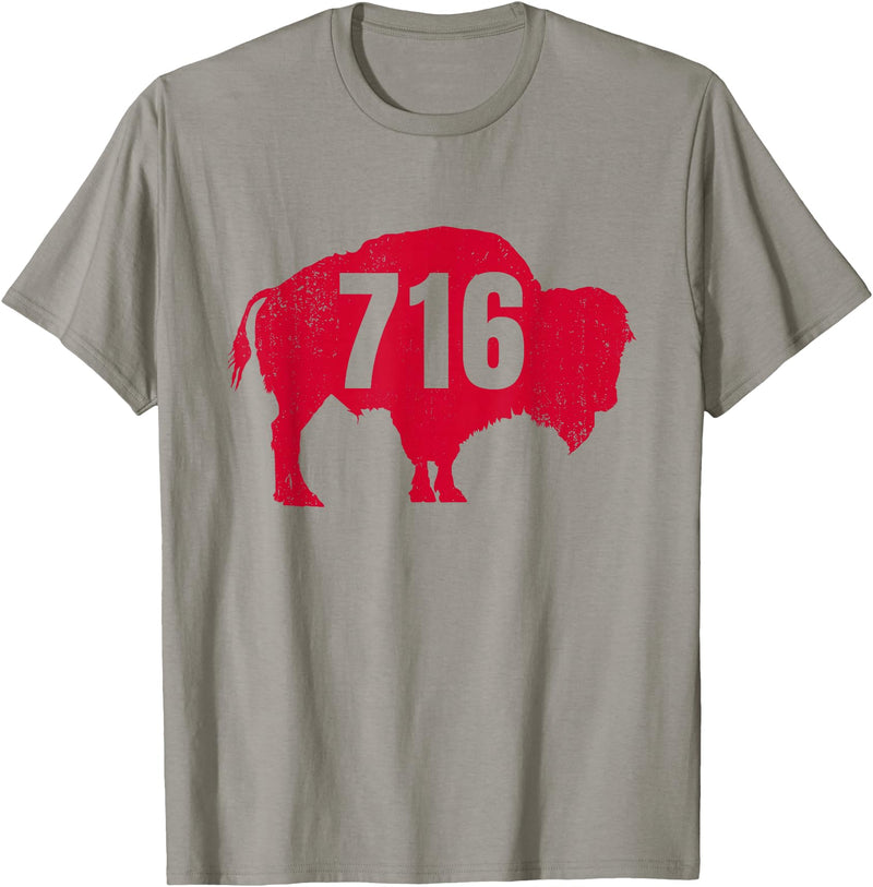 EmmaLoo Tees Buffalo New York BFLO B-Lo WNY Shirts 716 Area Code Buffalo New York BFLO WNY T-Shirt T-Shirt - Slate Grey