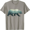 Outdoors Gift Ideas Camping Stuff Men Graphic Tees Misty Forest Bear Silhouette Wildlife Nature Lover T-Shirt - Slate Grey