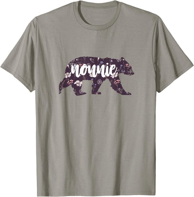 Nonnie Bear Cool Vintage Floral Graphics T-Shirt