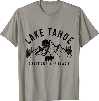 Lake Tahoe California Nevada Mountains Bear Nature Vintage T-Shirt