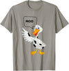 Farm Animal Duck Duck Goes Moo Funny Cute Cartoon Cow Farm Animals T-Shirt - Slate Grey