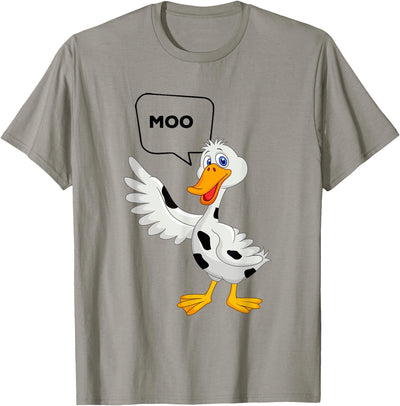 Farm Animal Duck Goes Moo Funny Cute Cartoon Cow Farm T-Shirt