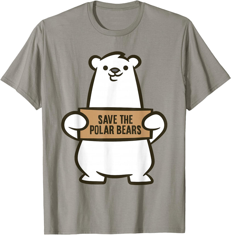 Cute Polar Bear Gifts And Tees Animal Welfare Save The Polar Bears T-Shirt - Slate Grey