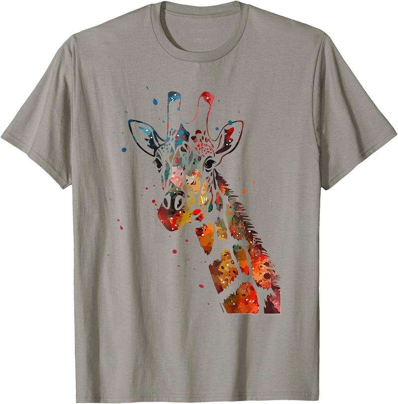 Goraffes Lover Giraffe Watercolor Design Funny for Giraffe Lovers T-Shirt - Slate Grey
