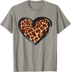 Giraffe Pattern Graphic Apparel Heart Giraffe Print for Giraffe Lover T-Shirt - Slate Grey