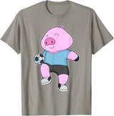 Snabdesign84 Pig Soccer player Soccer Sports T-Shirt - Slate Grey