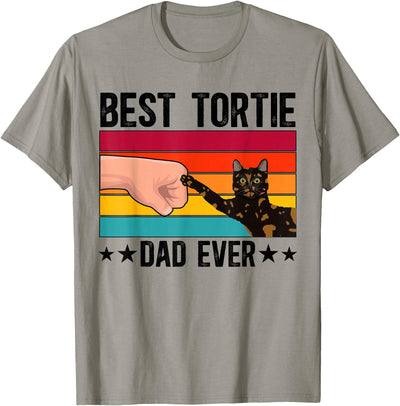 Tortie Cats For Best Tortoiseshell Cat Dad Best Tortie Dad Tortoiseshell Cat Owner Tortie Cat Lover T-Shirt