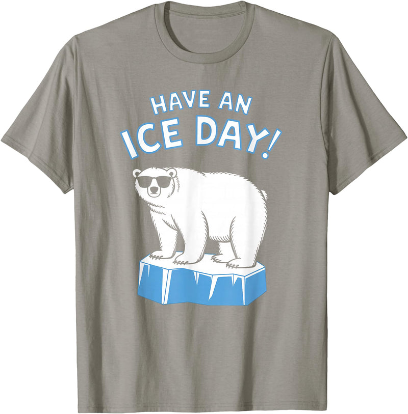Christmas Happy Fam2024 Funny Polar Bear Have An Ice Day Snow Boys Girls Kids T-Shirt - Slate Grey