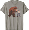 Outdoor lover funny outfits Bear Challenge - Funny Man Against Wild Bear Fighting T-Shirt - Slate Grey