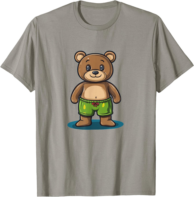 Teddy Bear swim trunks Cool Swim Trunks Teddy Bear Costume for Boys and Girls T-Shirt - Slate Grey