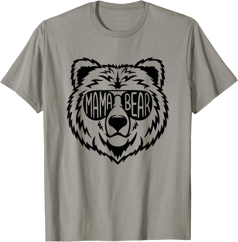 Funny Mothers Mama Bear Face Mama Bear Face Sunglasses Mother Mom Mommy T-Shirt - Slate Grey