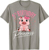 Pig Birthday 5 Cute Piggy Barn Party Apparel Pig 5th Birthday Princess Farm Party Hog Farmer Barnyard T-Shirt - Slate Grey