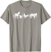 Farmer Farm Animal Lover Gifts Goat Chicken Pig Agriculture Heartbeat Farm Animals T-Shirt - Slate Grey
