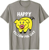 Yellow pig day funny gift tee shirts Happy yellow pig day T-shirt for who loves pigs and animals - Slate Grey