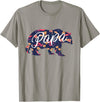 Bahaa's Tee Best Daddy Ever, I Love You Dad, Floral Papa Bear Graphic T-Shirt - Slate Grey