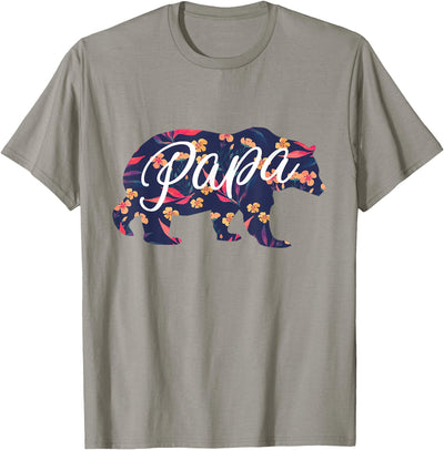 Best Daddy Ever, I Love You Dad, Floral Papa Bear Graphic T-Shirt
