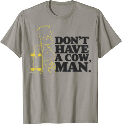 Simpsons Dont Have a Cow Man Bart Simpson Skateboard T-Shirt