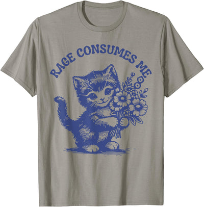 Internet Memes Cat Memes Brainrot Memes Dank Memes Rage Consumes Me Meme Oddly Specific Memes Funny Memes Cat T-Shirt