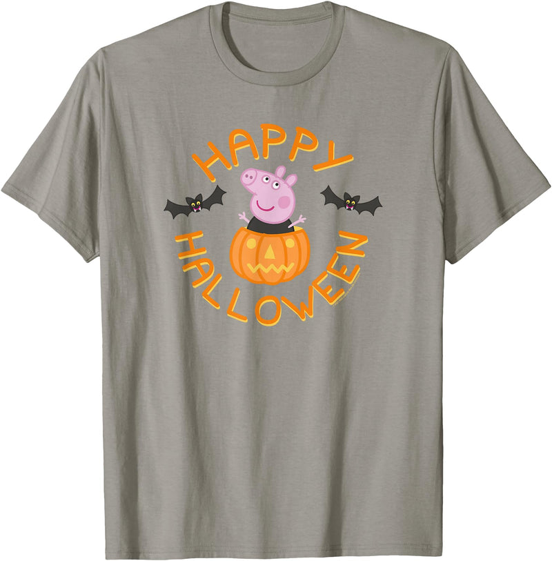 Peppa Pig Halloween Peppa Pig Pumpkin Happy Halloween T-Shirt - Slate Grey
