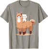 Funny Llama Alpaca Animal Lover Gifts Clothing Llama Alpaca Cat T-Shirt - Slate Grey