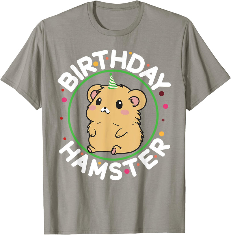 Unisex-Kids Hamster Birthday Party Birthday Hamster T-Shirt - Slate Grey