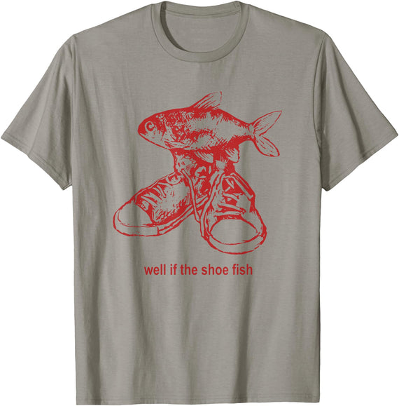 Oddly Specific Apparel Well if the shoe fish, wear it Shoe Fish Cursed Y2K T-Shirt - Slate Grey