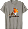 Robin Bird Ornithology Nerd Birding Watcher Robin Bird T-Shirt - Slate Grey