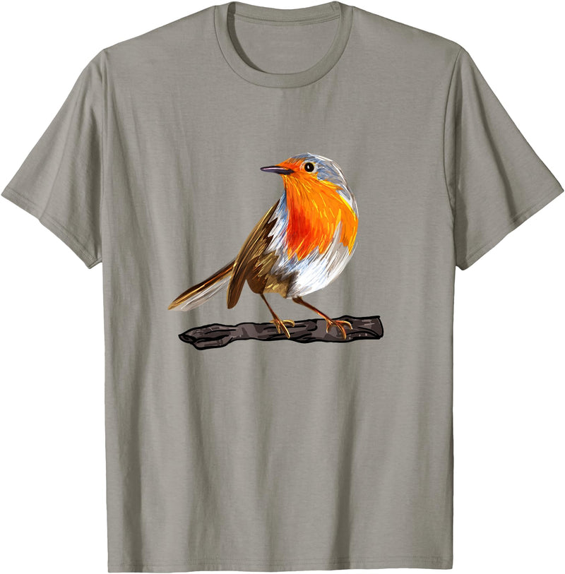 Robin Bird Ornithology Nerd Birding Watcher Robin Bird T-Shirt - Slate Grey