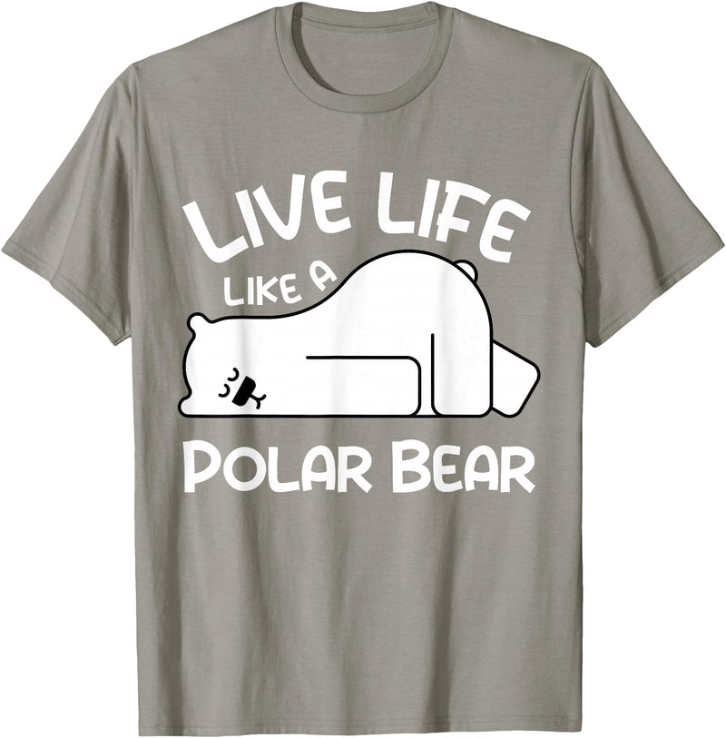 Kids Polar Bear Design Kids Polar Bear Stuff | Live Life Like a Polar Bear T-Shirt - Slate Grey