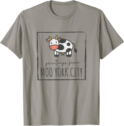 Gr Aus Moo York City Lustiges Kuhmotiv Greetings From Funny T-Shirt