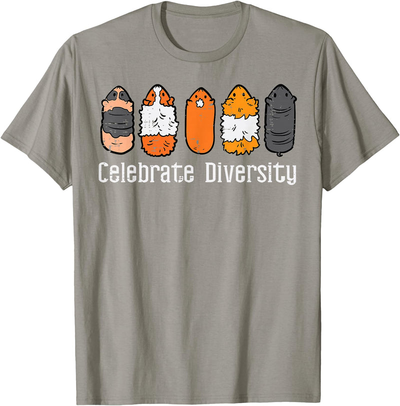 Guinea Pig Shirts For Men Women Kids Gift Guinea Pig Breeds Celebrate Diversity Cavy Men Women Kids T-Shirt - Slate Grey