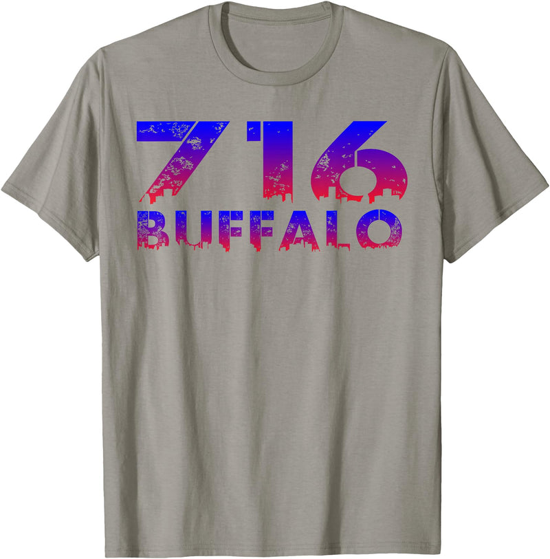 716 Tee's 716 Buffalo Skyline WNY pride T-Shirt - Slate Grey