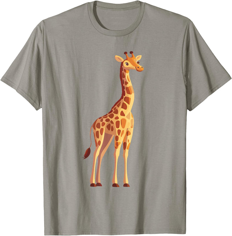 Giraffe and Zookeeper Design Giraffe T-Shirt - Slate Grey