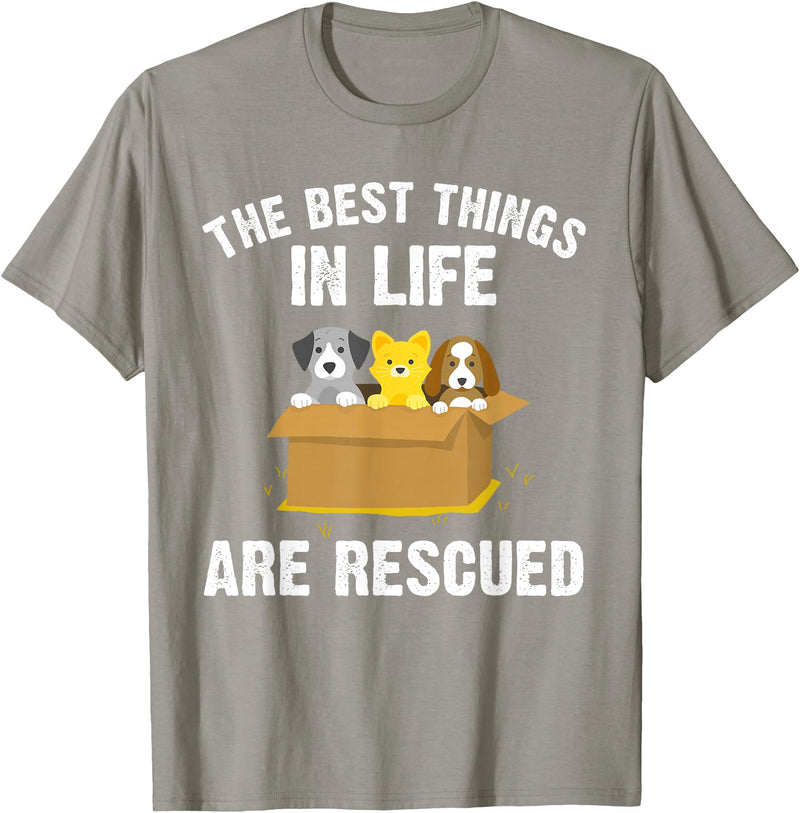 Animal Rescue Gift Dog Cat Pet Accessories & Stuff Cool Animal Rescue Art For Men Women Animal Rescuer Lover T-Shirt - Slate