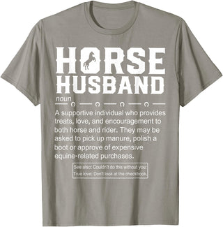 Funny Horse Husband Definition Tee Shirt Horse Husband Definition T-Shirt - Slate Grey